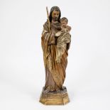 Wooden statue with original polychrome 19th century