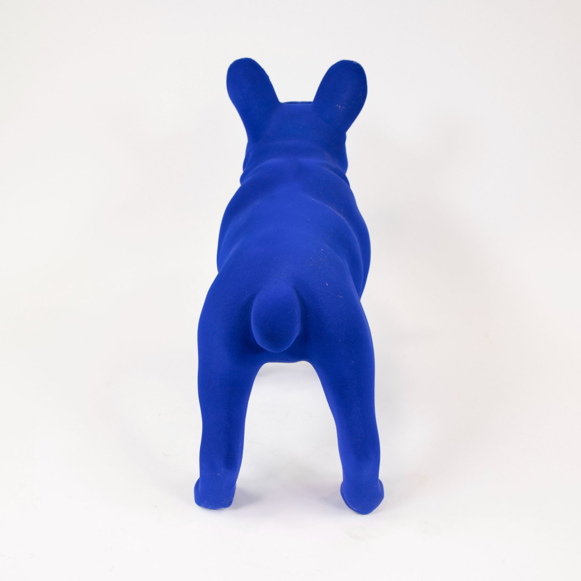 Vintage blue bull dog resin covered with felt. - Image 3 of 5