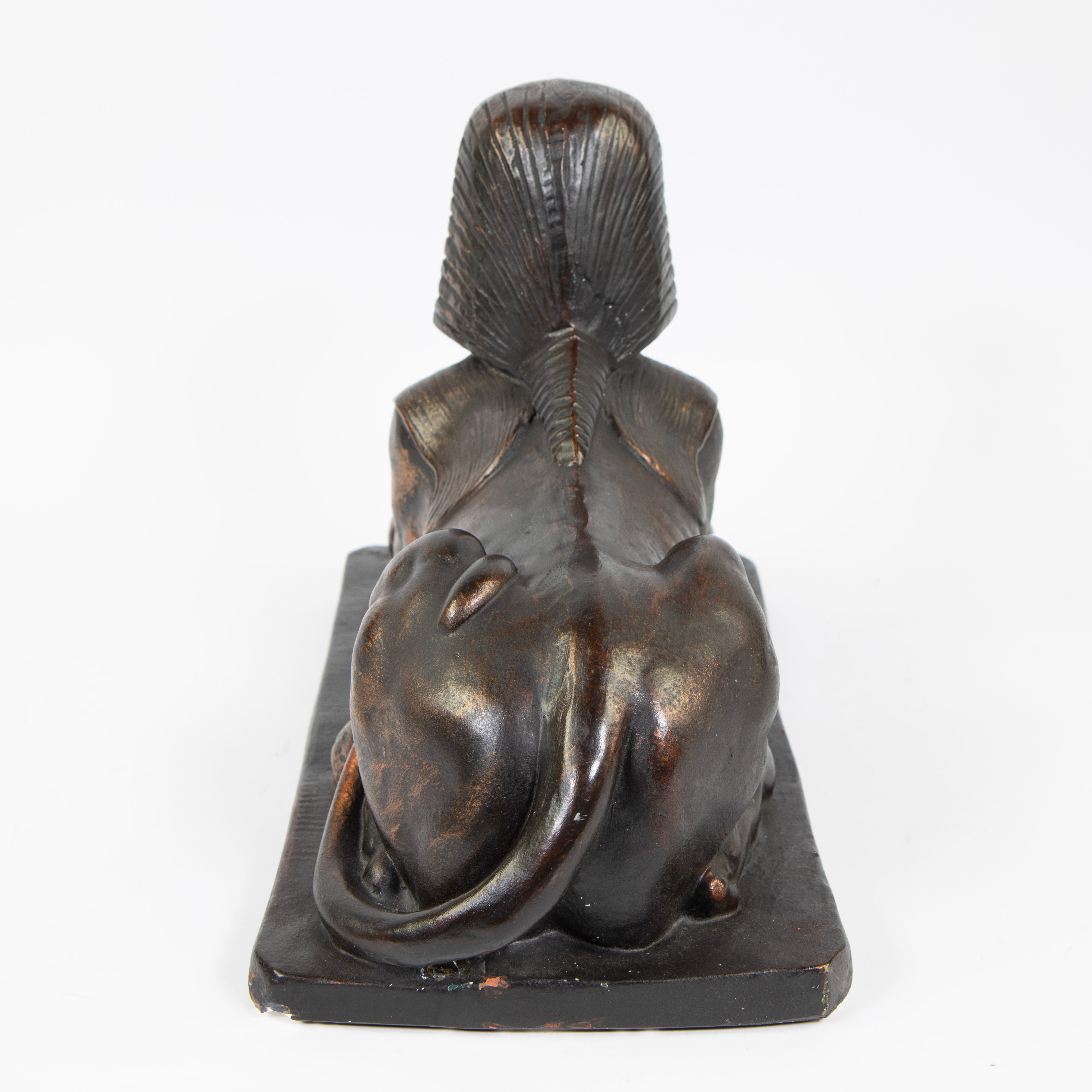 Large patinated Sphinx in plâtre de Paris, French, ca 1900 - Image 3 of 5