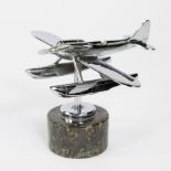 A Supermarine S6 SCHNEIDER TROPHY seaplane mascot for ROLLS-ROYCE, radiateur bouchon en car mascot,