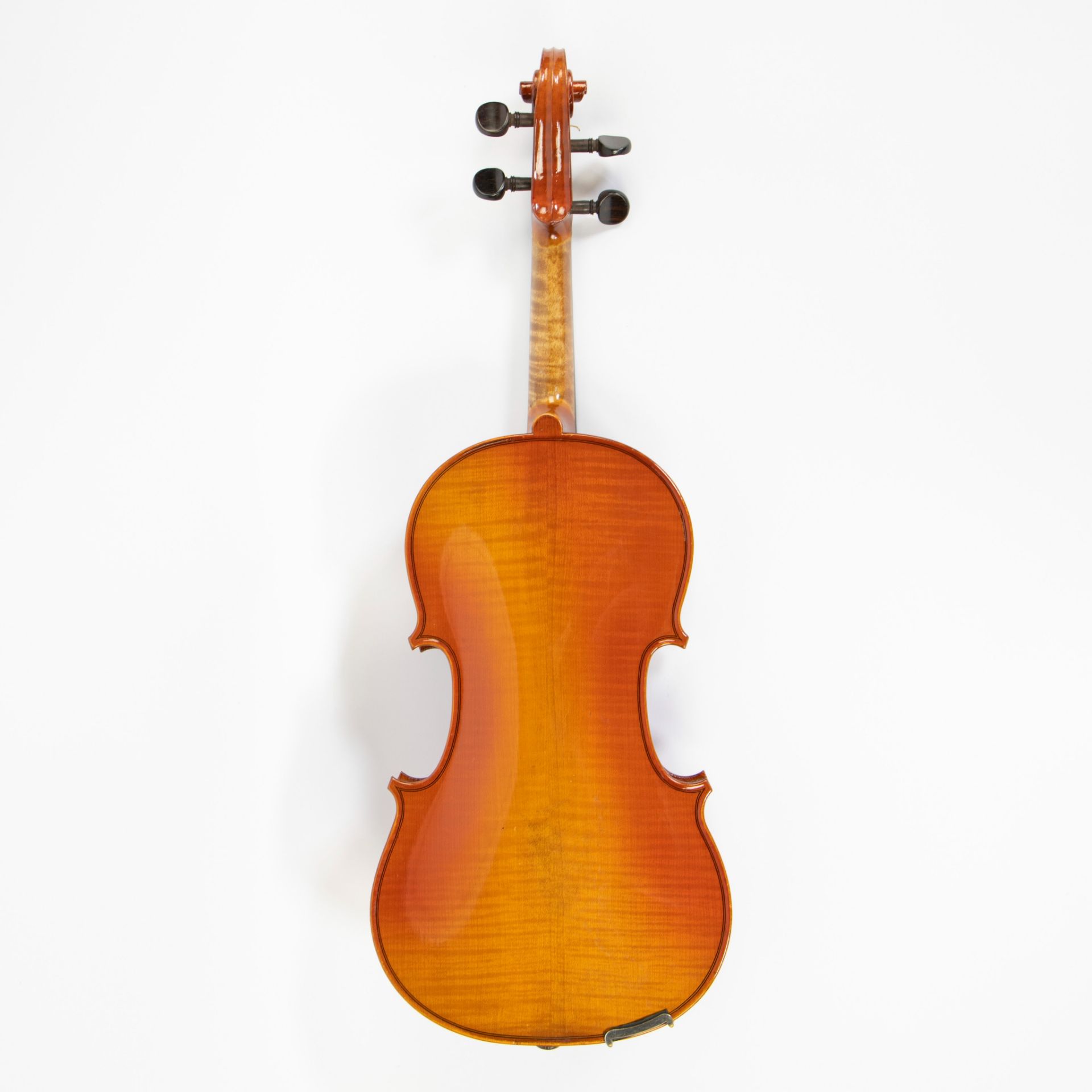 Violin copy, Label 'F. Breton, breveté Me la Duchesse, Mirecourt 1831', study violin, 360mm, case in - Image 3 of 5