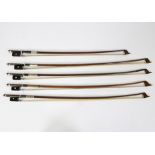 Small cello bow and four cello bows