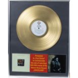 Paul Simon commemorative LP 'Graceland', this is an iconic rare gold plated Record Award specially f