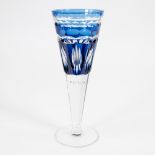 Val Saint Lambert blue cut crystal wedding cup