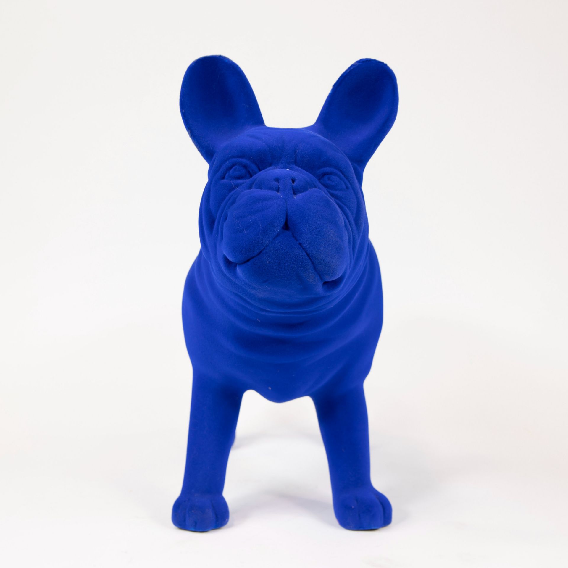 Vintage blue bull dog resin covered with felt. - Image 5 of 5