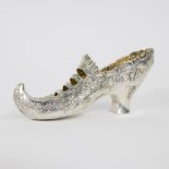 Silver shoe with vermeille, Historismus, Historicism, German silver 800, after 1884