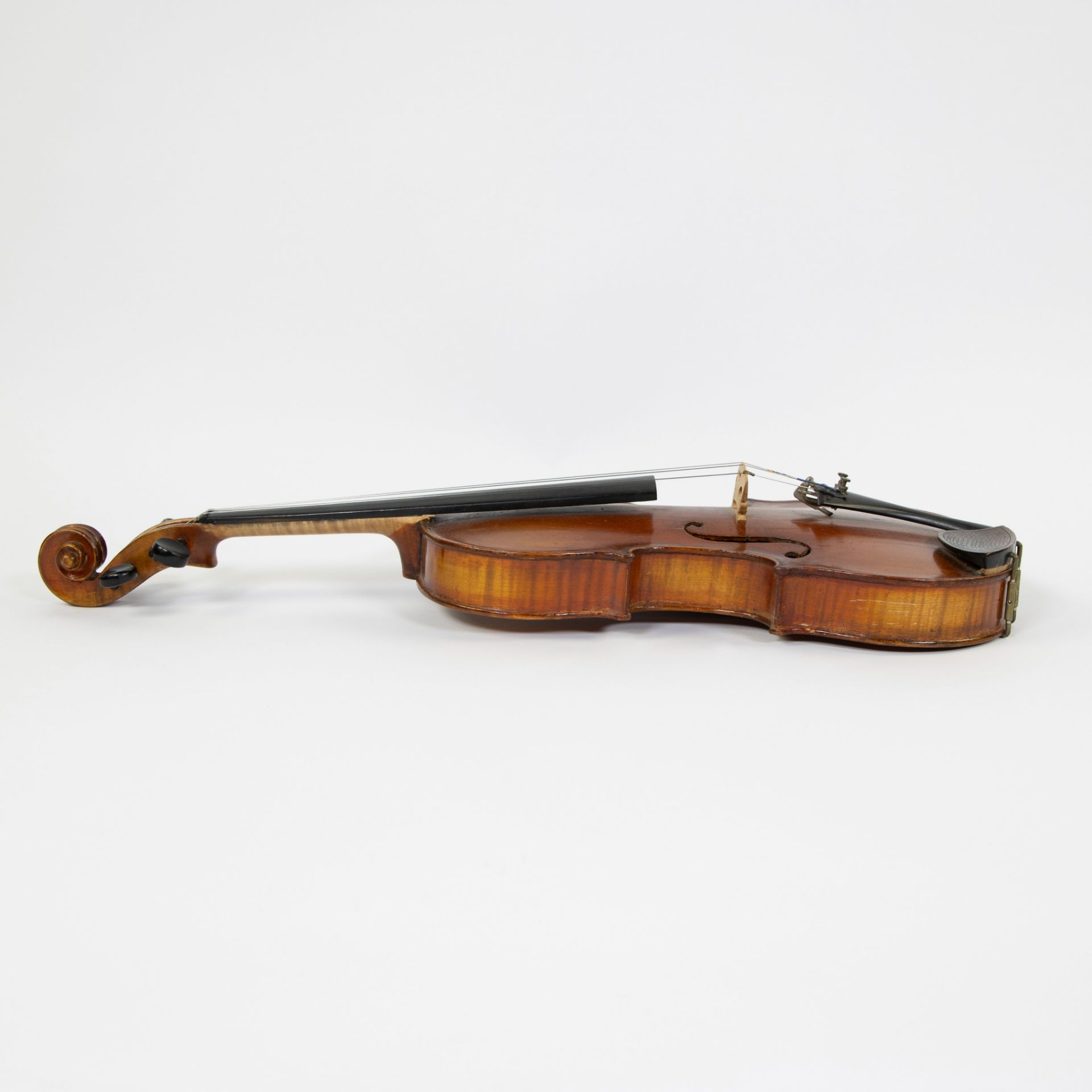 Violin no label, 356mm, wooden case - Image 2 of 5