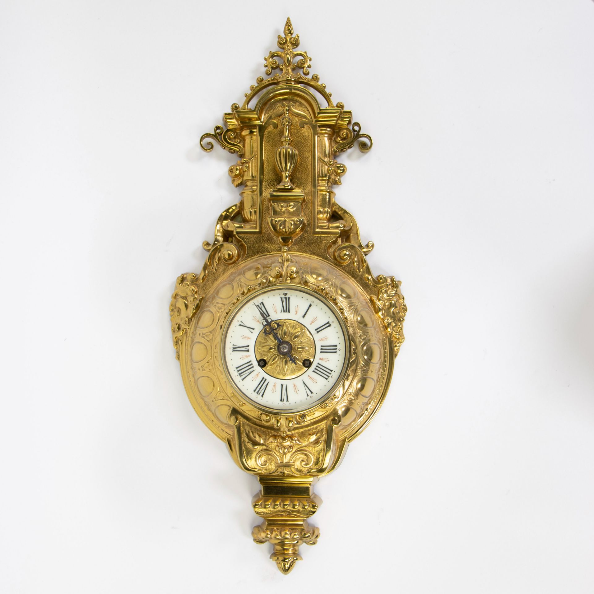 Imposing gilt bronze Cartel clock marked H. Luppens Paris, second half 19th century