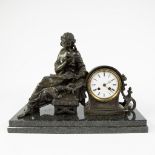 19th century French mantel clock on marble base, with medal d'argent Japy Frère.