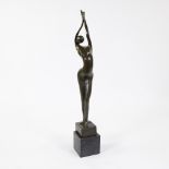 Stylized bronze of a naked woman, signed Milo and stamped bronze garanti Paris, JB deposee.