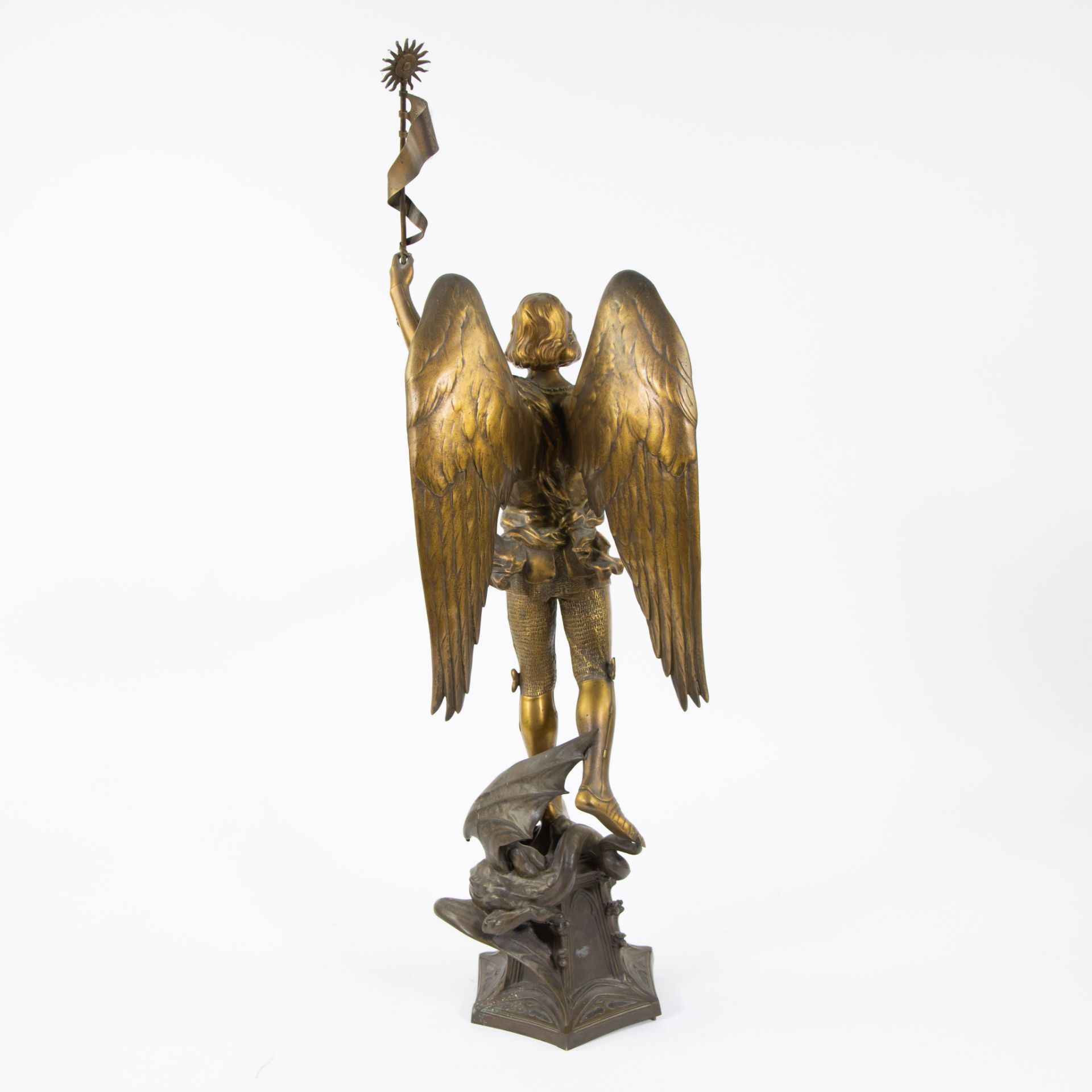 Gilt bronze statue Archangel Gabriel - Image 3 of 4