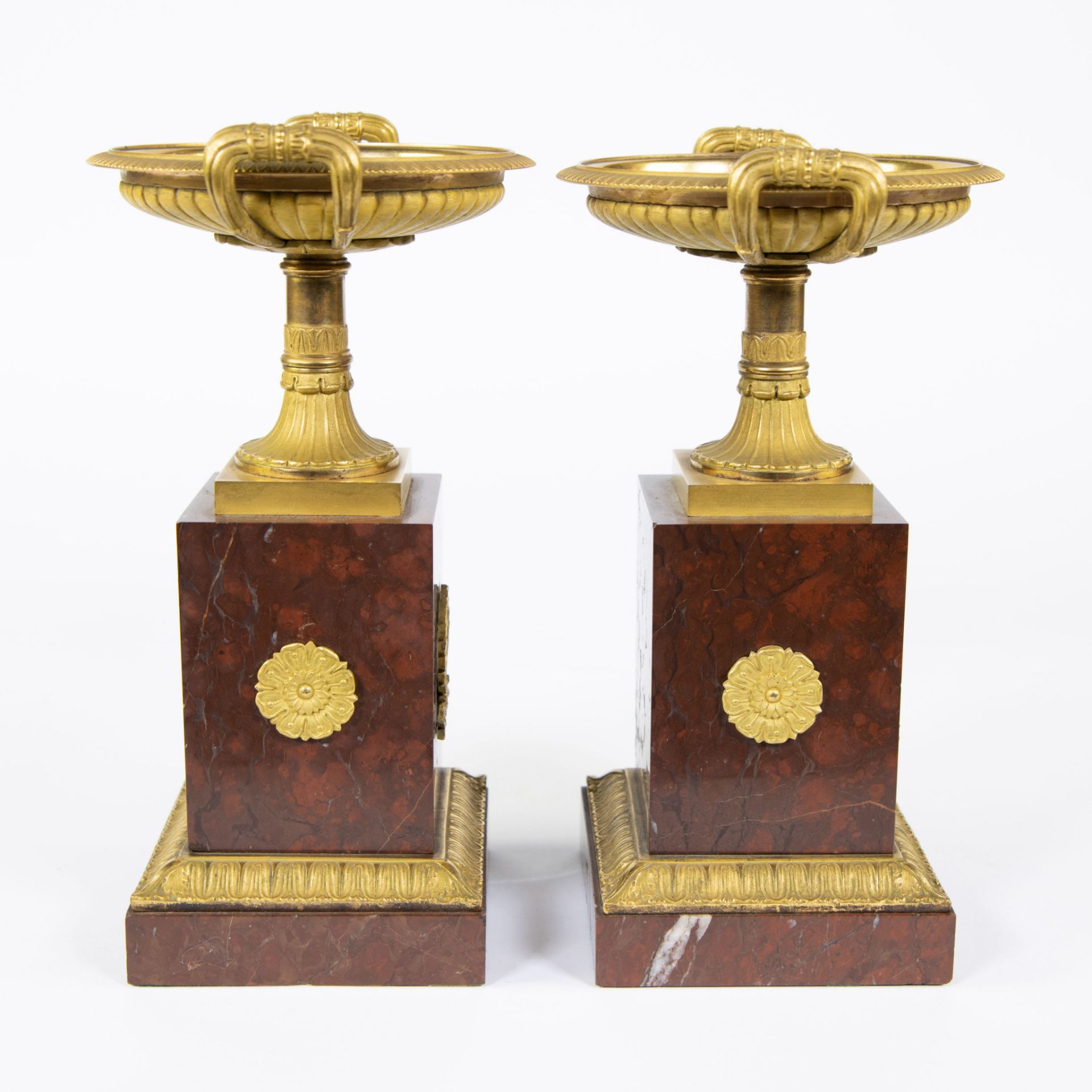 Pair of French marble Empire tazza - Image 4 of 5