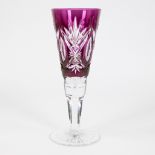 Val Saint Lambert purple crystal cut wedding cup