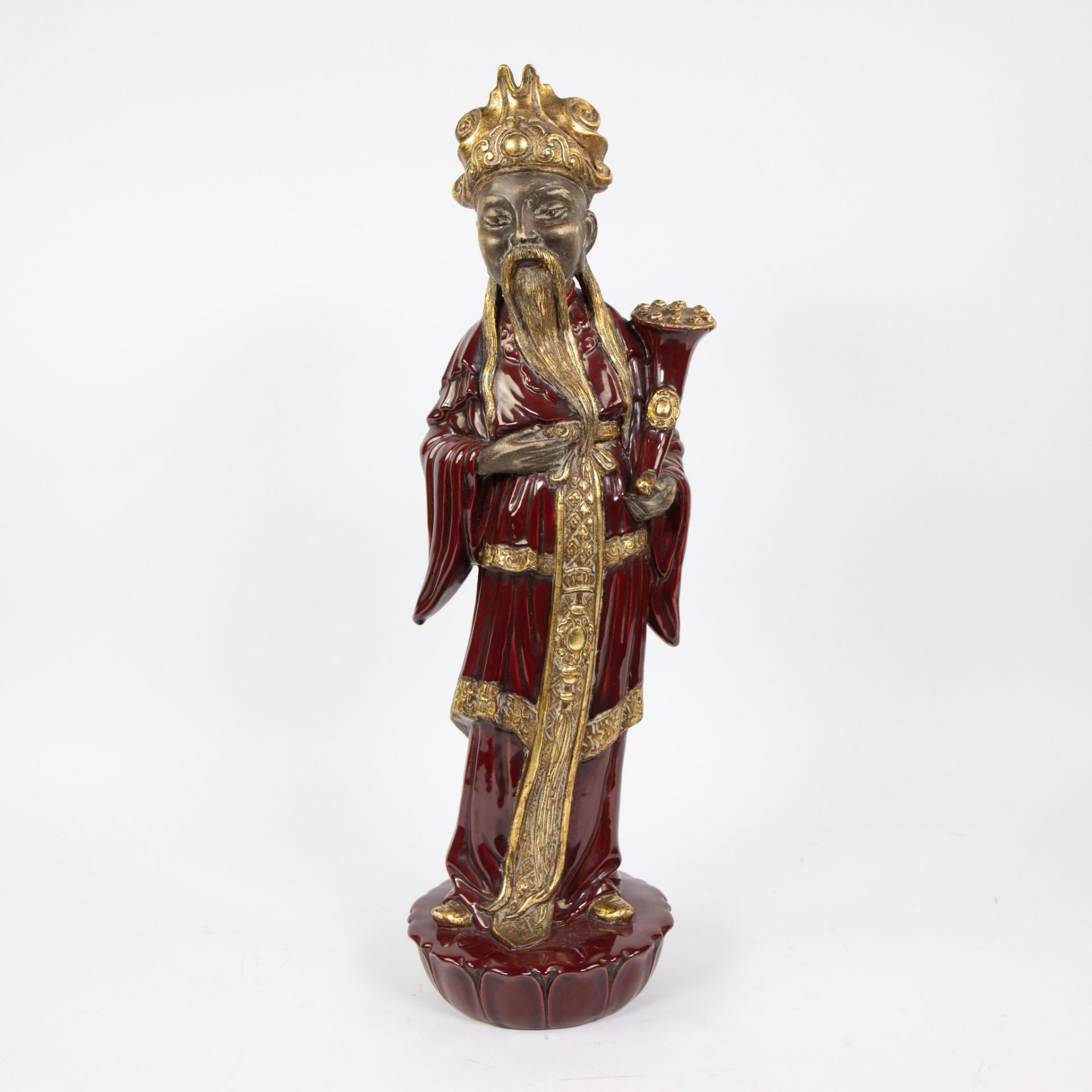 Glazed ceramic statue of a Chinese sage