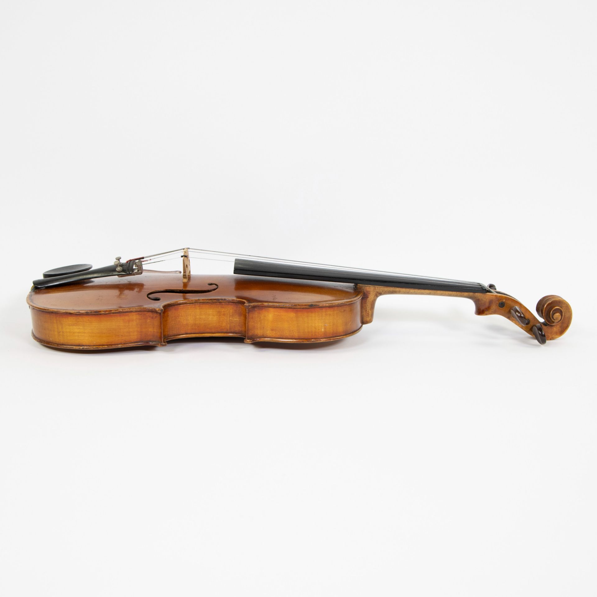 Violin Copy, label'Giovan Paolo, Maggini, Brescia, 1715', 357mm, playable, wooden case - Image 4 of 5