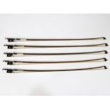 Lot of 5 violin bows