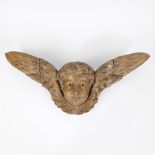 Large wooden Angel head encased in 2 wings 18th century