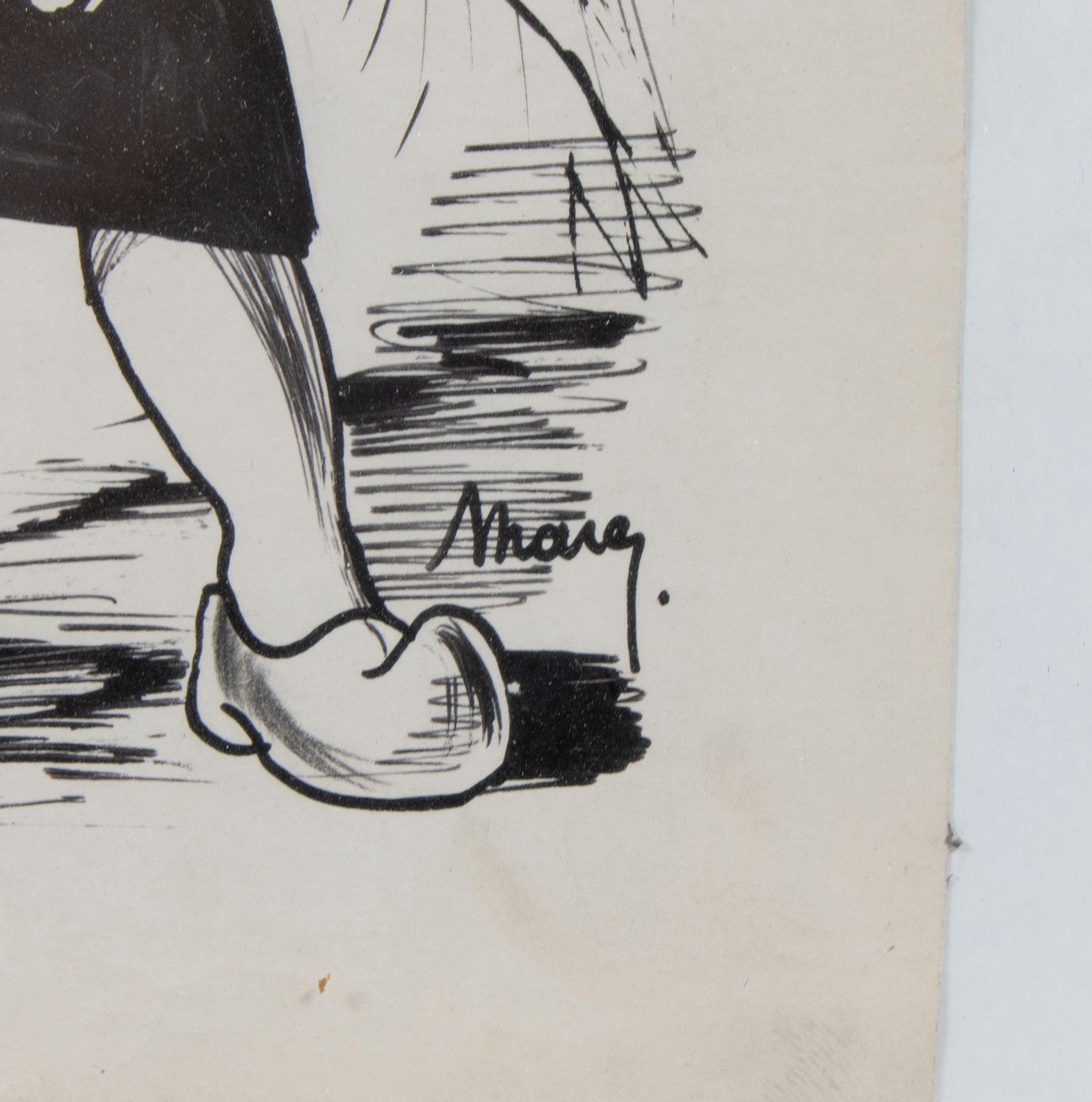 Marc Sleen, drawing Woman with prong and soldier ca 1945, signed - Image 3 of 3