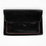 Delvaux pocket square black leather, marked