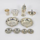 Collection of silver including cup Dutch, basket Dutch, dishes German