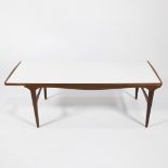 Vintage Scandinavian coffee table with formica top from the 1960s