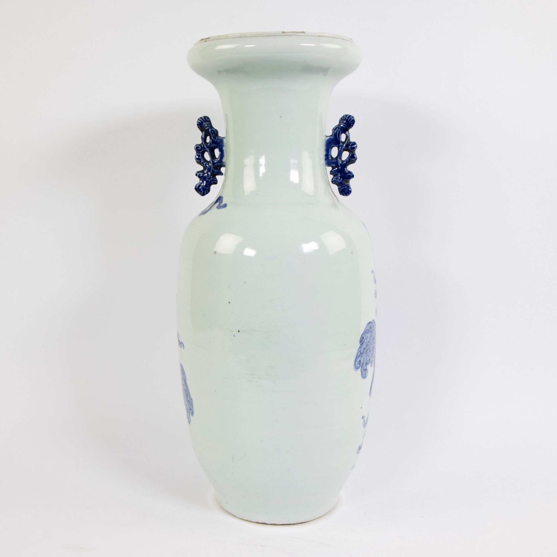 Chinese celadon vase decorated with mythical creature 19th century - Image 3 of 6