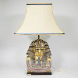 Partial gilt porcelain lampadaire, bust King Tut, late 20th century, marked: EDOARDO TASCA