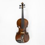 Violin label 'Joannes Georgius Hellmer, 1764', 360mm, wooden case