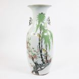 Chinese famille rose vase with birds and flowers, late 19th C