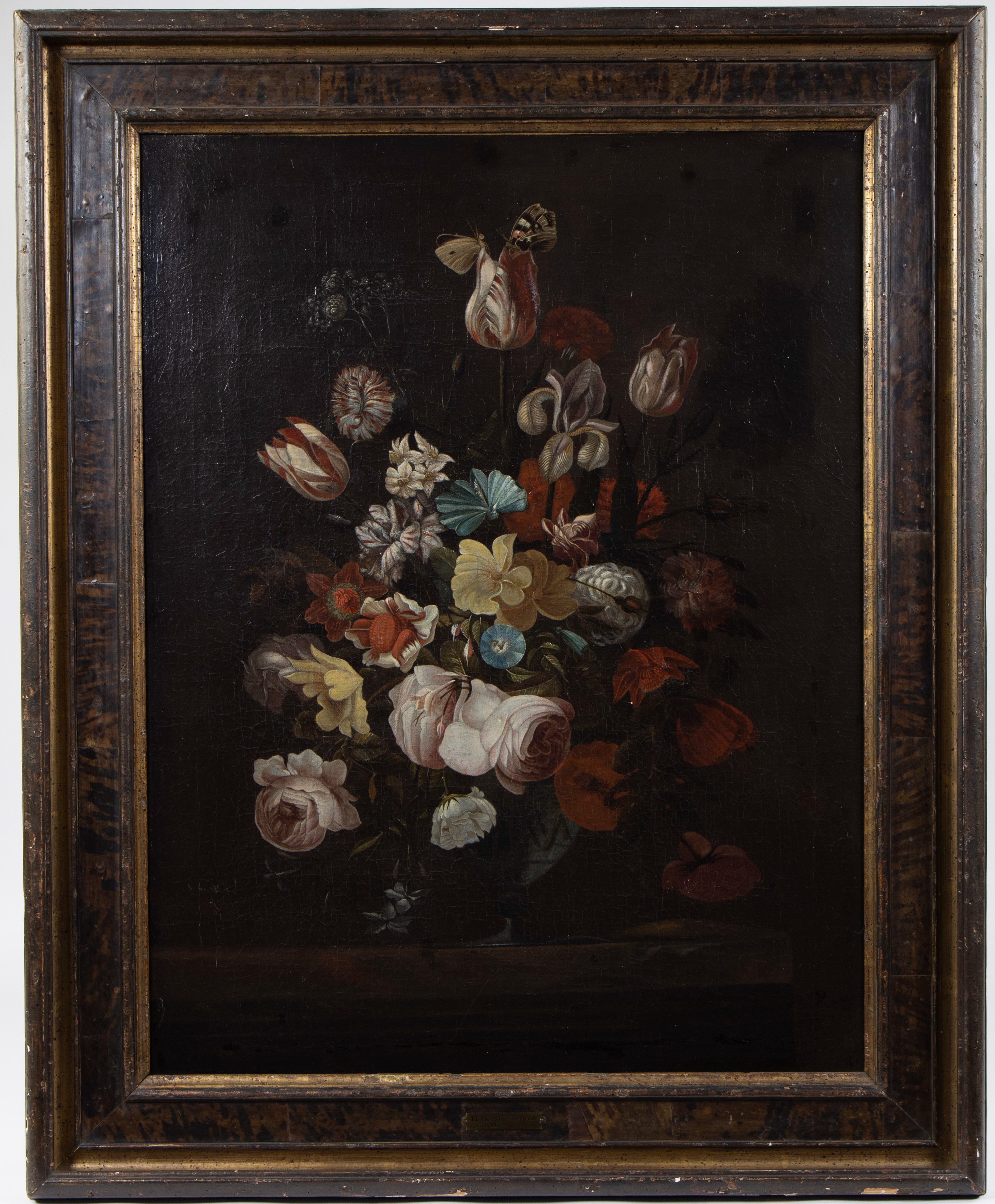 Dutch school 18th century oil on canvas Still life with flowers - Image 2 of 3