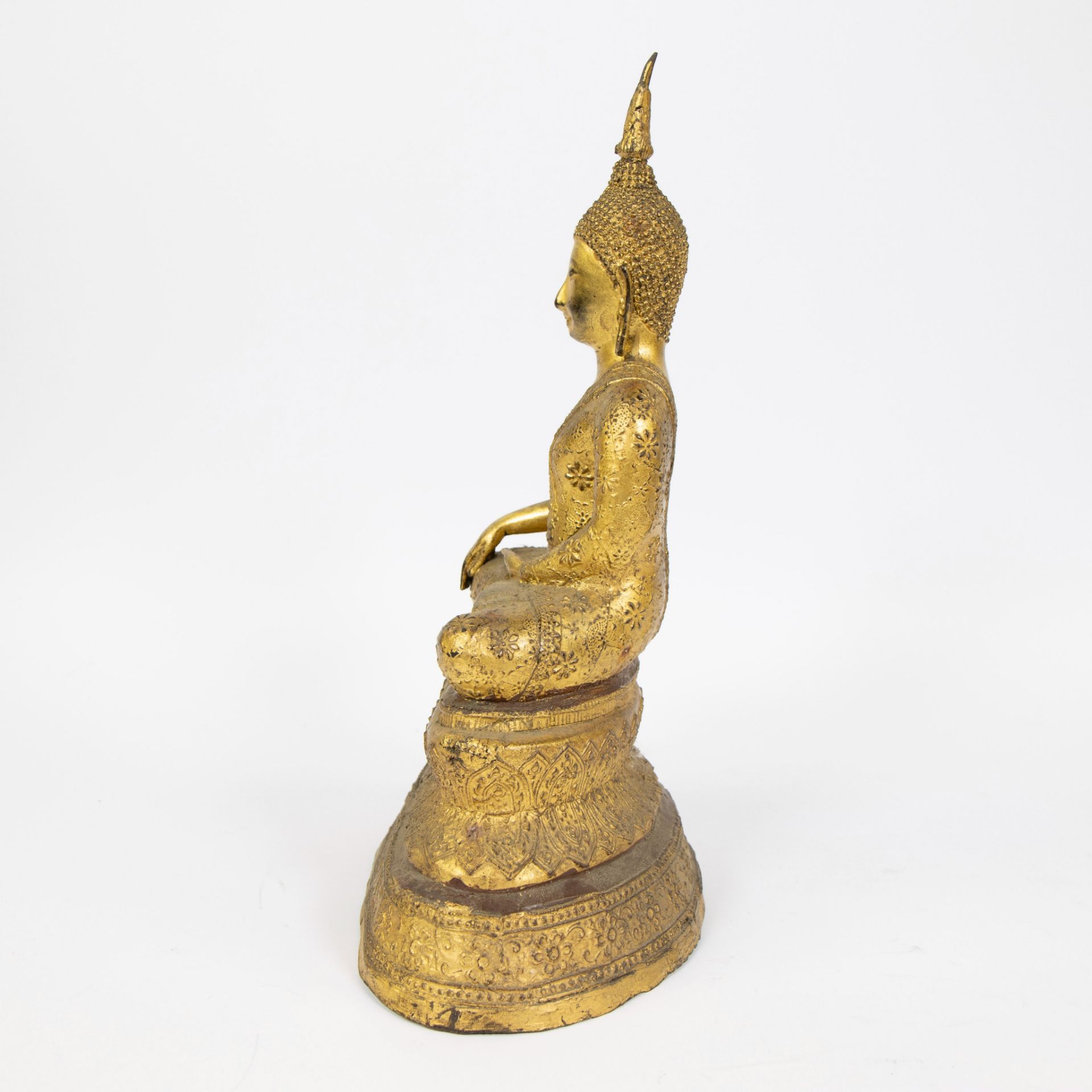 A gilded statue of Buddha seated in lotus position, Thailand - Image 2 of 5