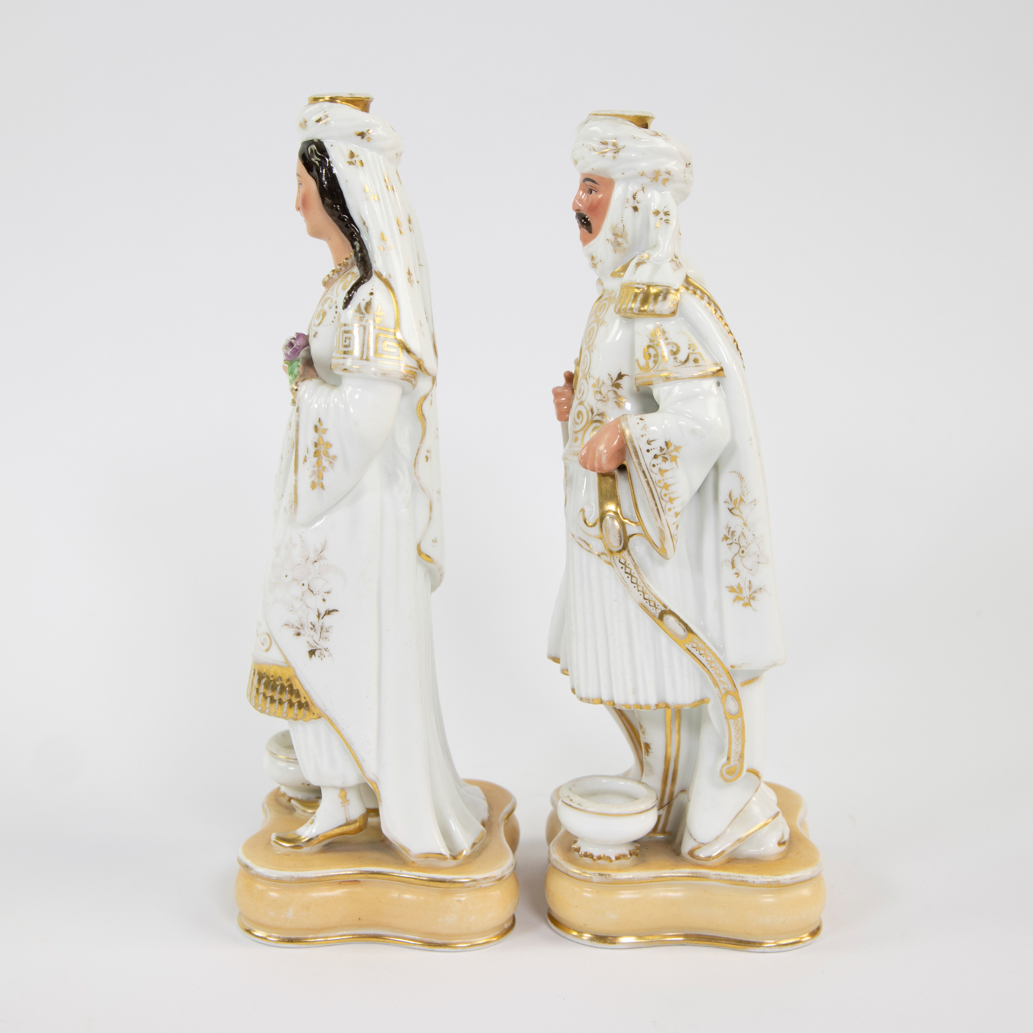 JACOB-PETIT (1796-1868), perfume bottles in the form of a Sultan and Sultana, marked j.p. - Image 2 of 6