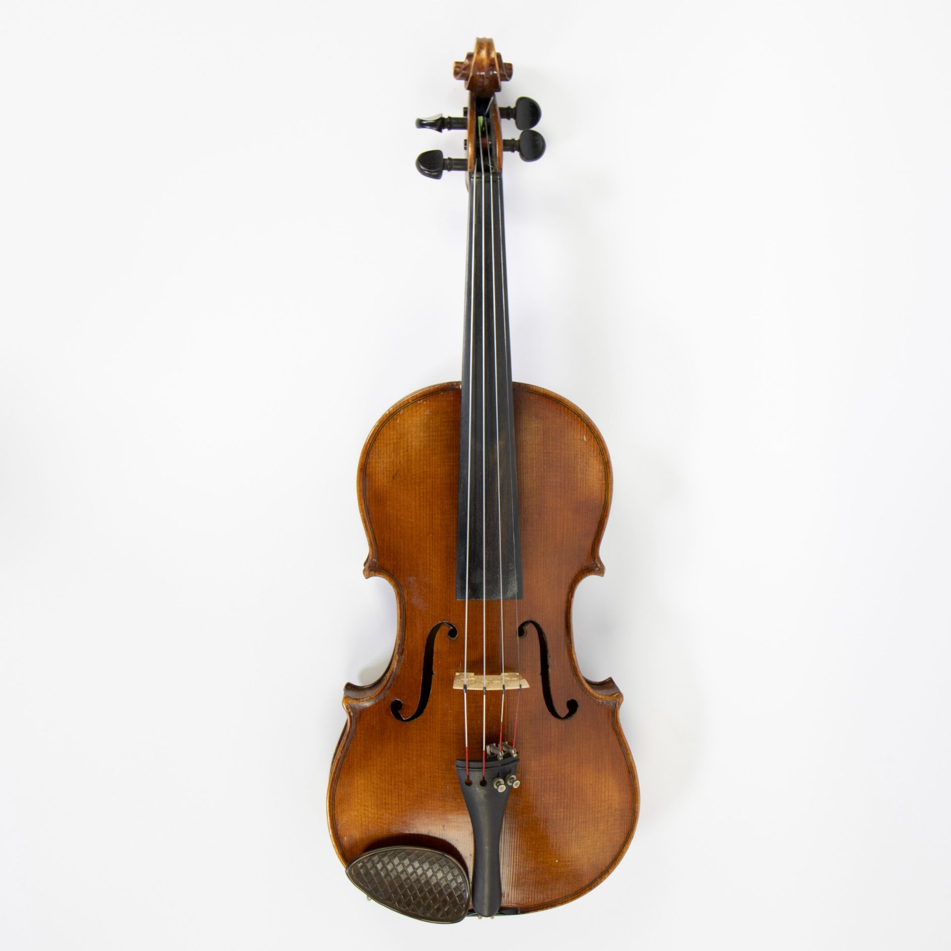 Violin Label 'Antonius Stradiuarius, Cremonensis, 1716, made in Germany', playable, 360mm, wooden ca