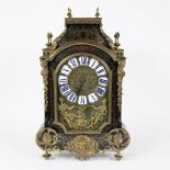 Beautiful original French 18th century Boulle mantel clock with bronze ornaments, caryatids, cherubs