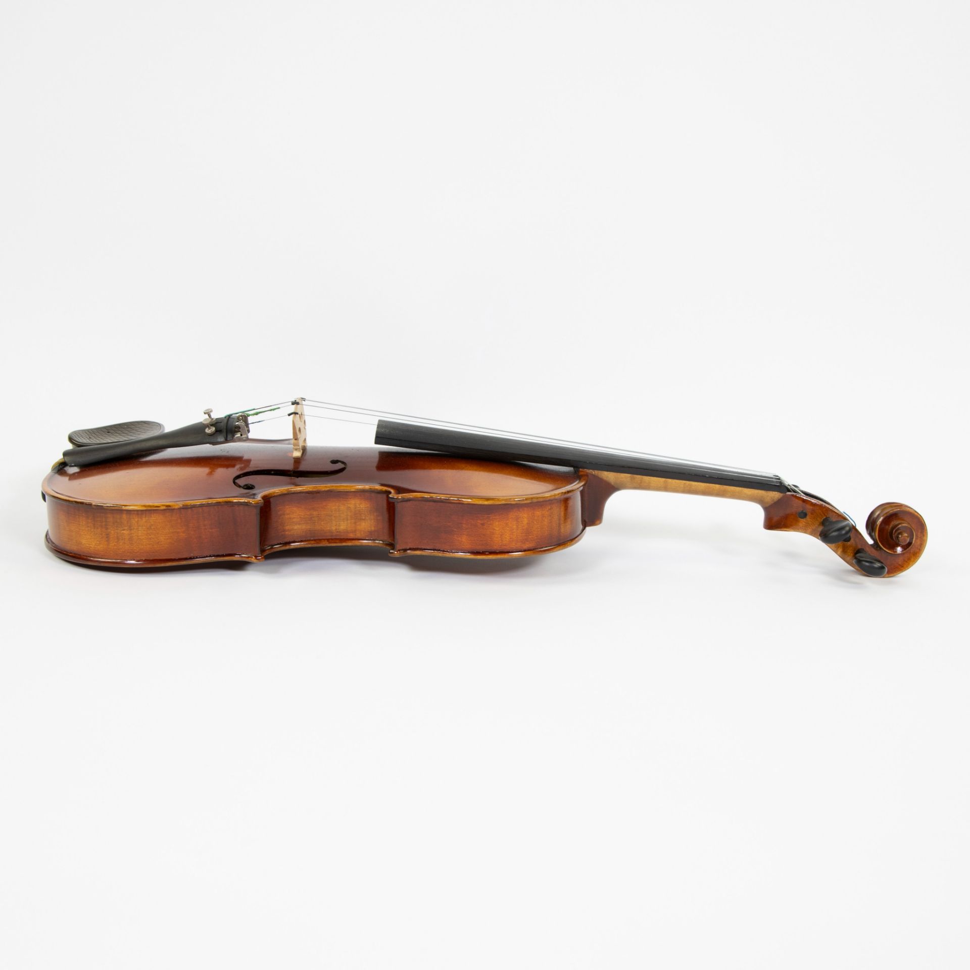 Violin no label, study violin, playable, 356mm, wooden case - Image 4 of 5