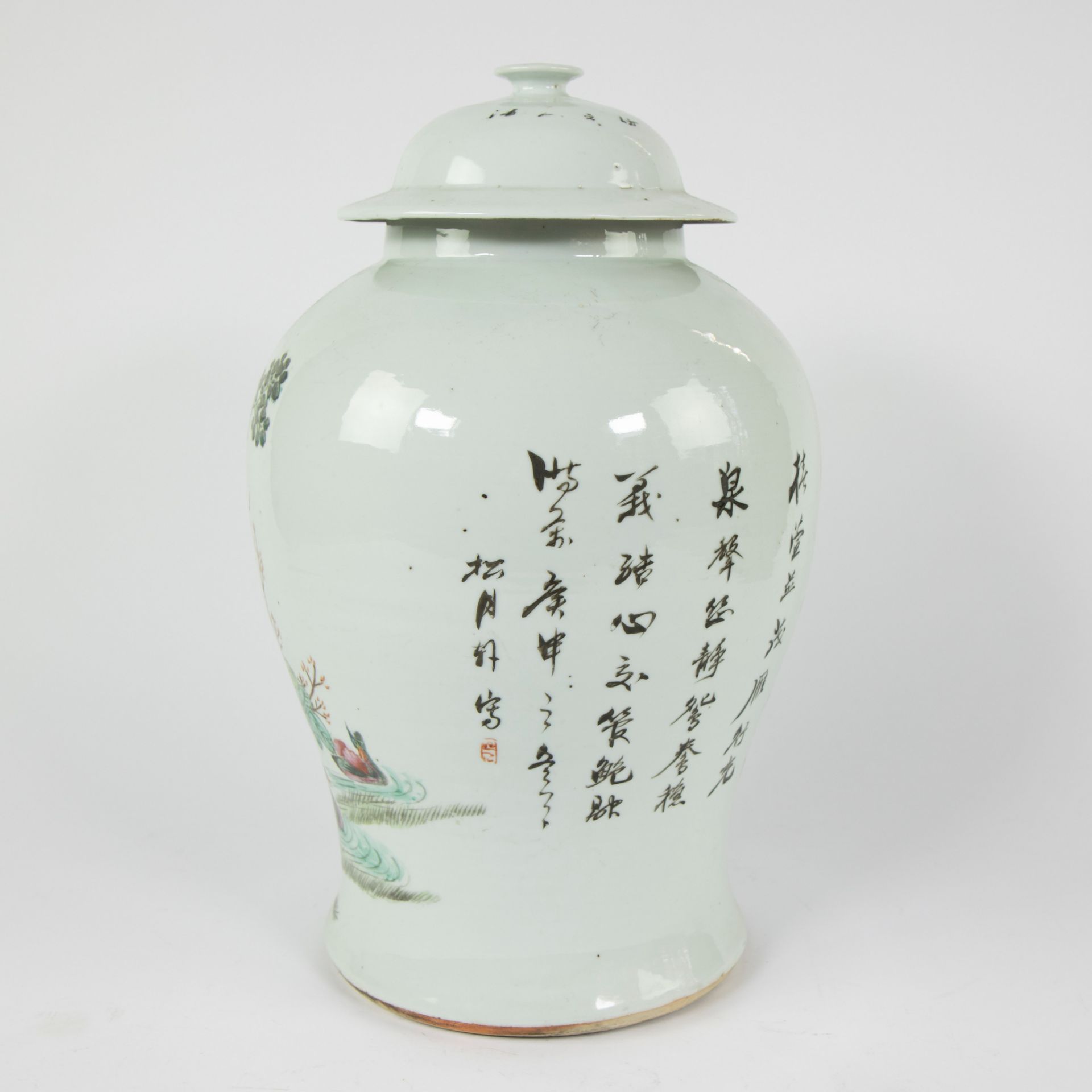Chinese famille rose covered vase decorated with birds and flowers, 19th C - Bild 5 aus 13