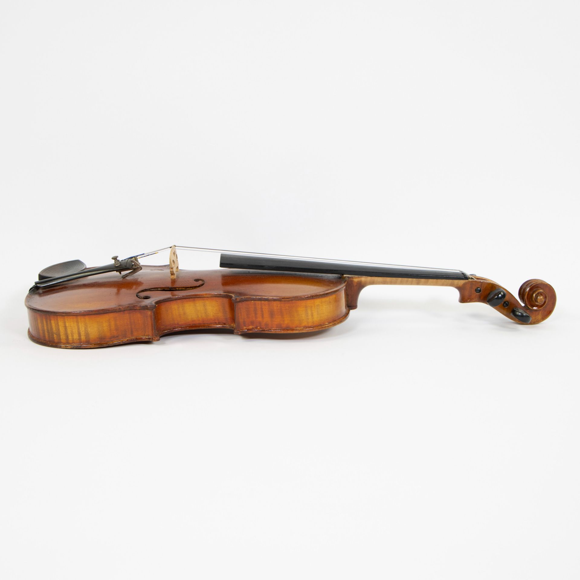 Violin no label, 356mm, wooden case - Image 4 of 5