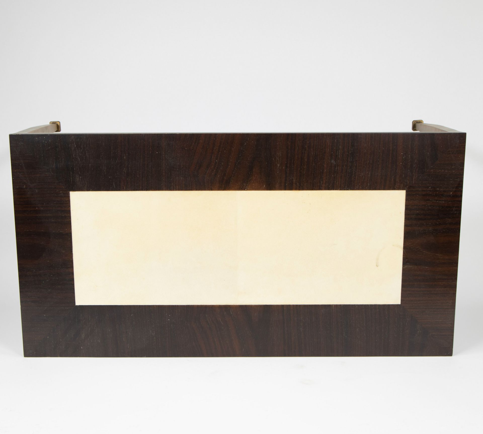 Vintage coffee table with shagreen leather and tropical wood - Image 3 of 3