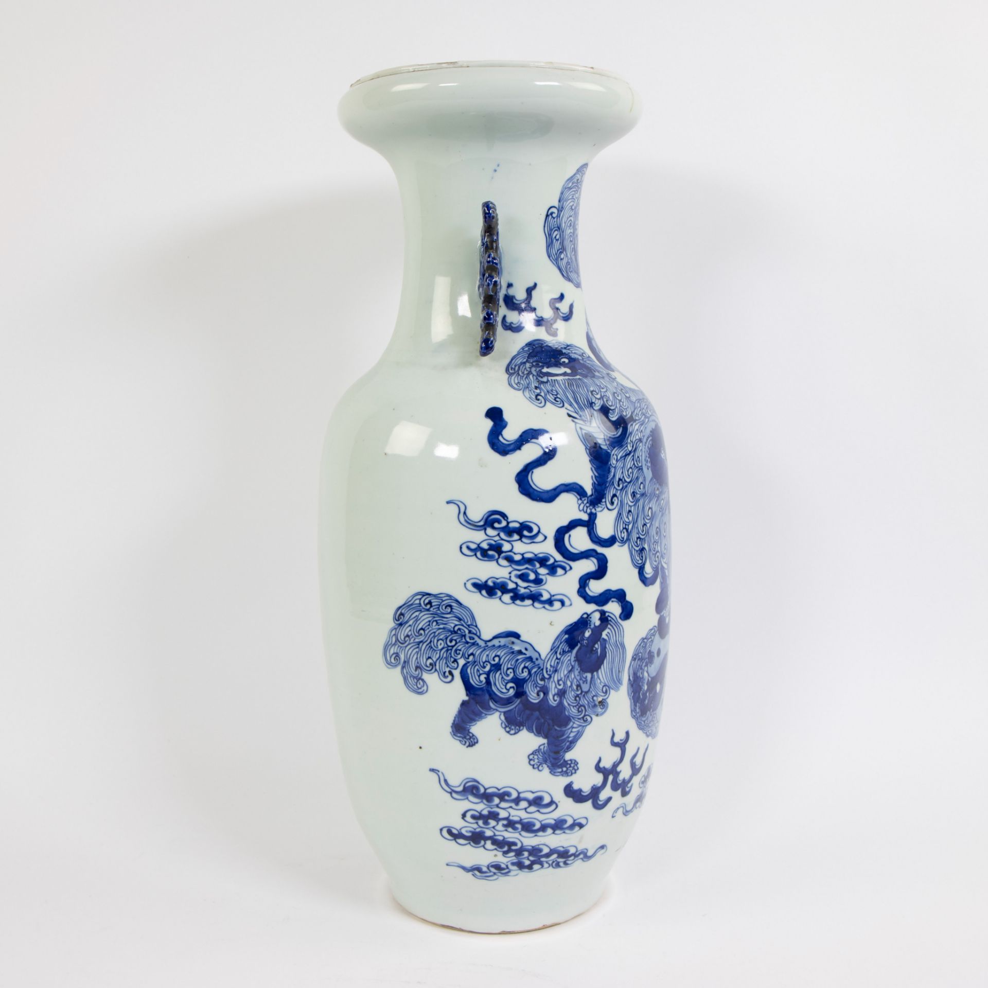 Chinese celadon vase decorated with mythical creature 19th century - Image 4 of 6