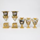 Pair of hand-painted porcelain vases Dresden, pair of porcelain hand-painted 19th century vases from