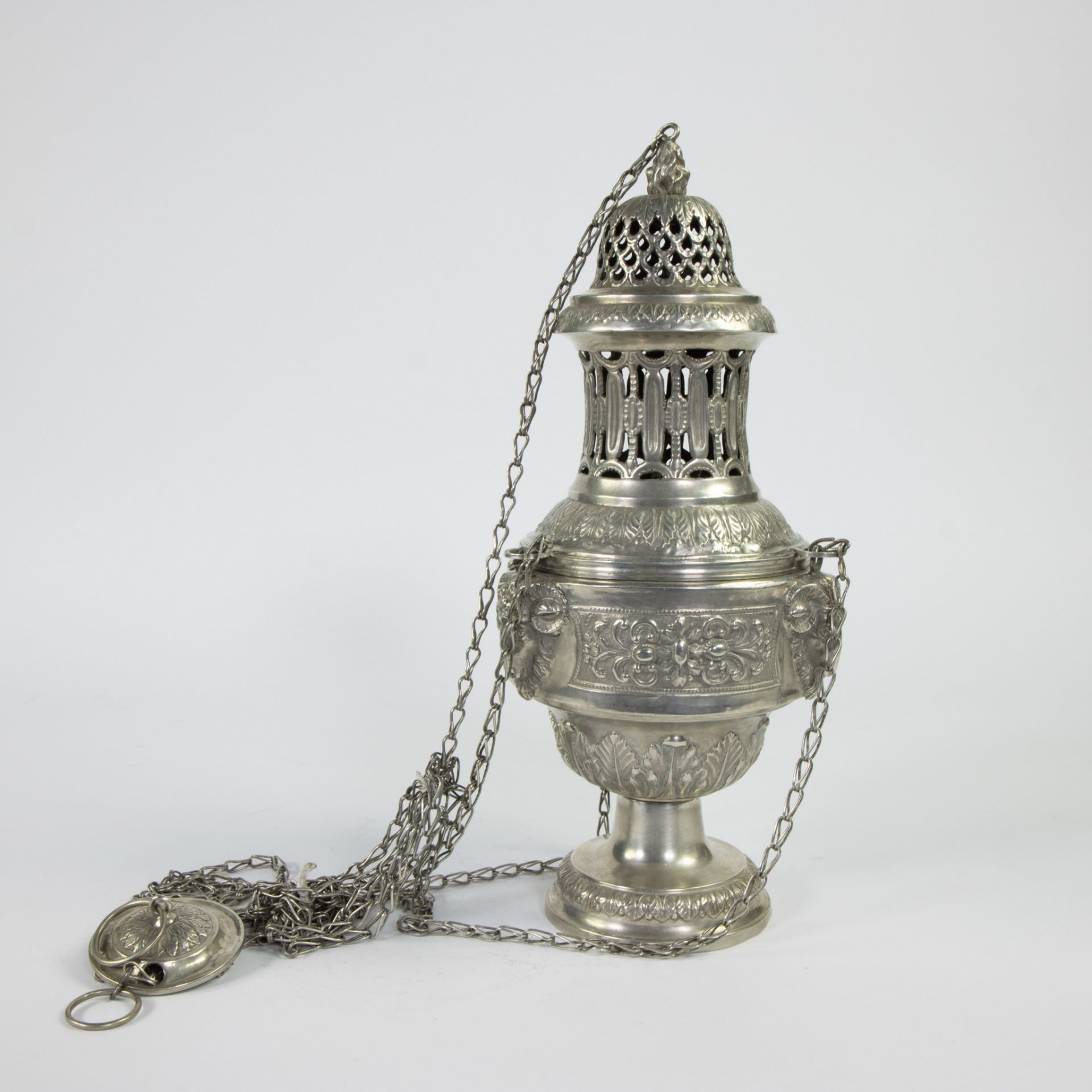Silver incense burner late 18th, style Louis XVI, marked - Bild 2 aus 4