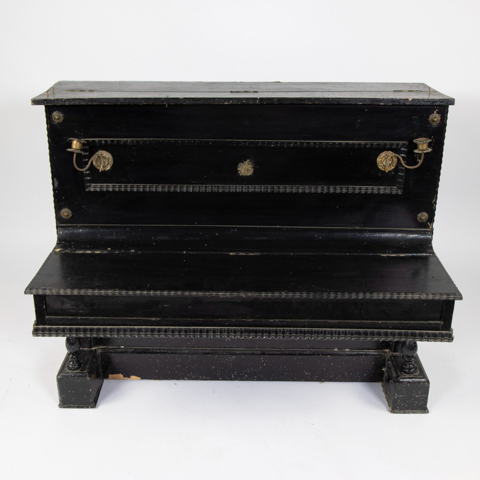 Mini piano with ivory keys and strings on a wooden frame, ca 1880 - Image 2 of 5