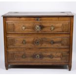 Country oak Louis XVI chest of drawers with opening lid