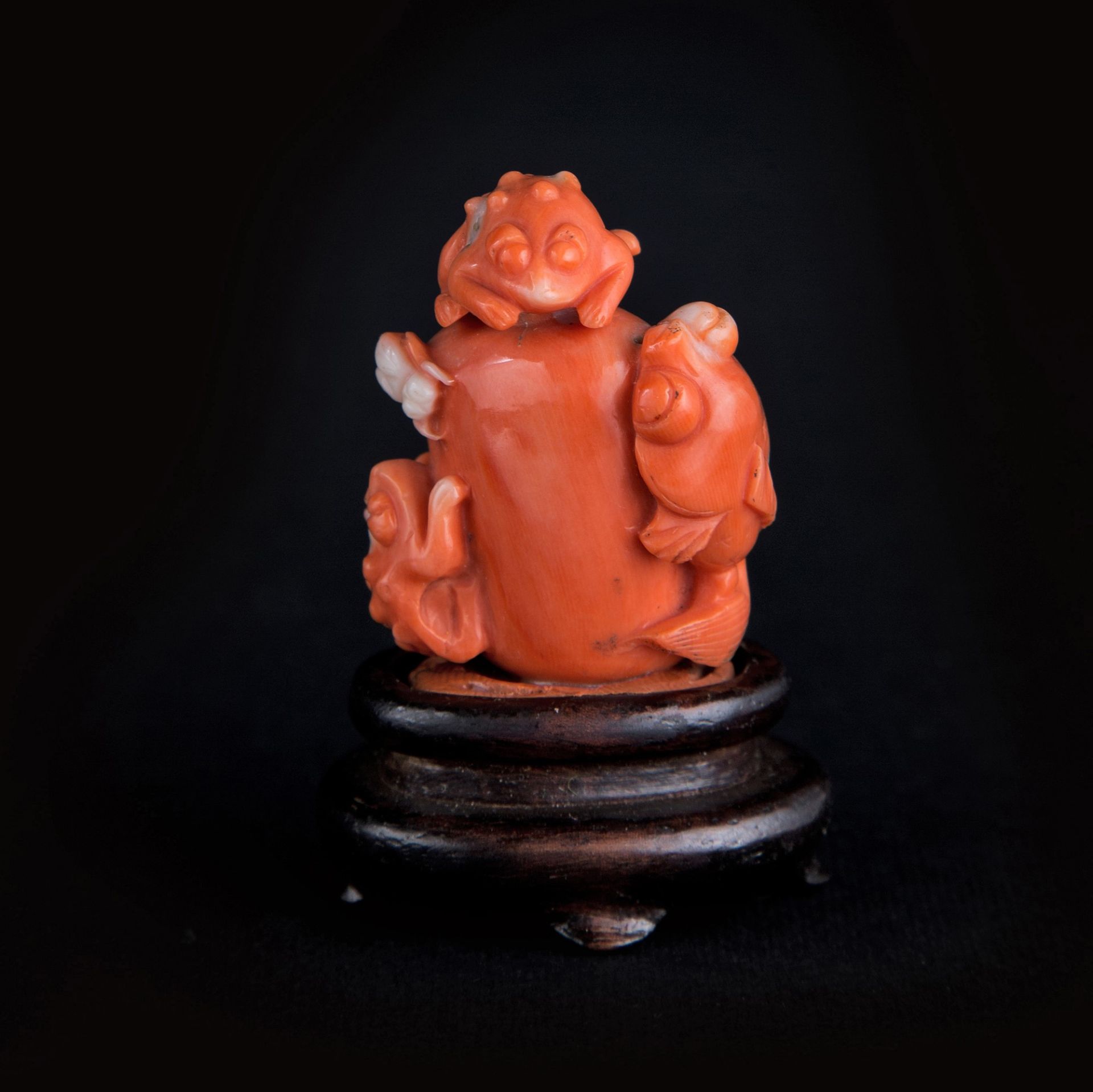 CORAL SNUFF BOTTLE h. 3.8 cm