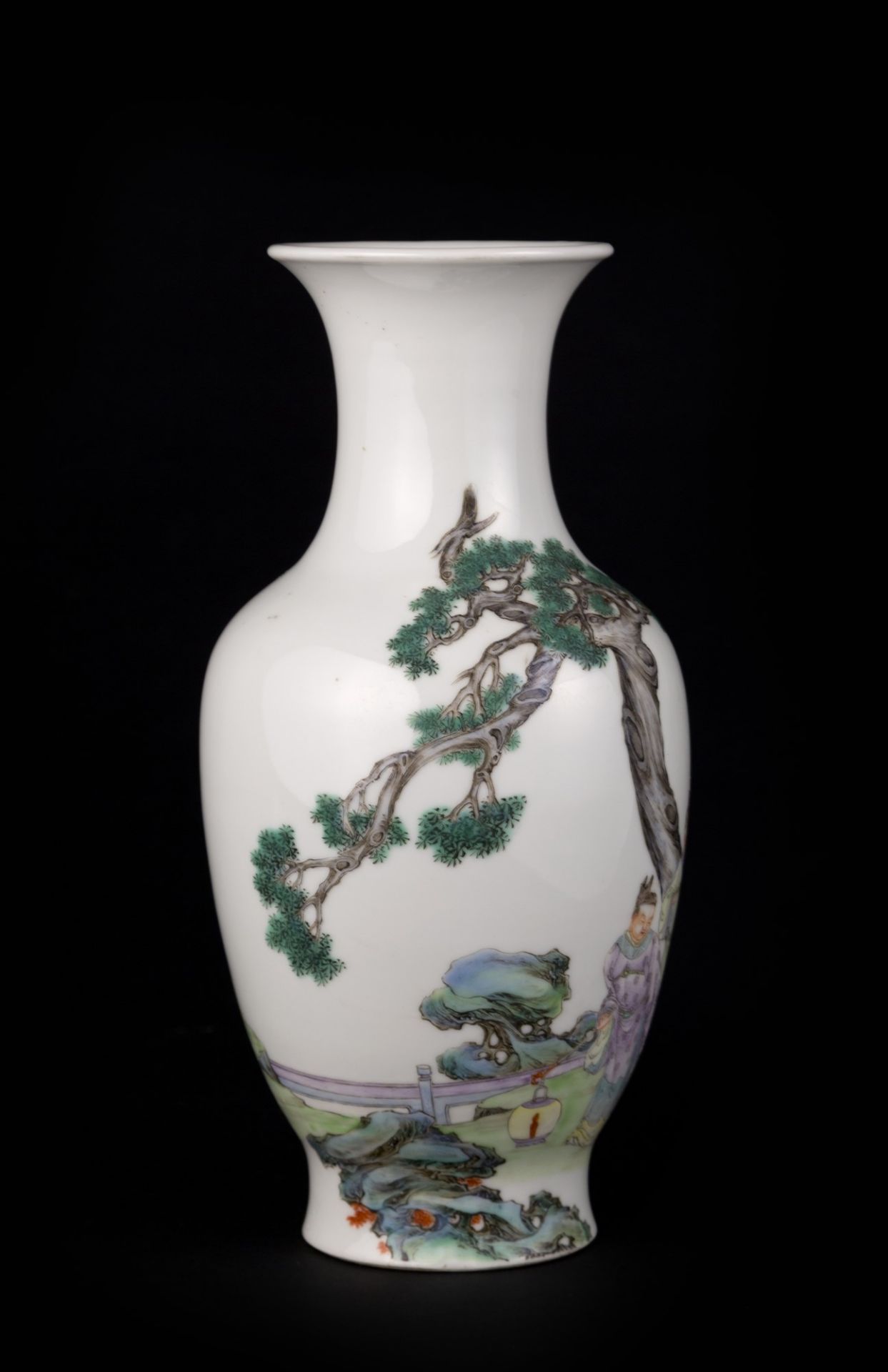 BALUSTER PORCELAIN VASE h. 20.1 cm - Bild 2 aus 6