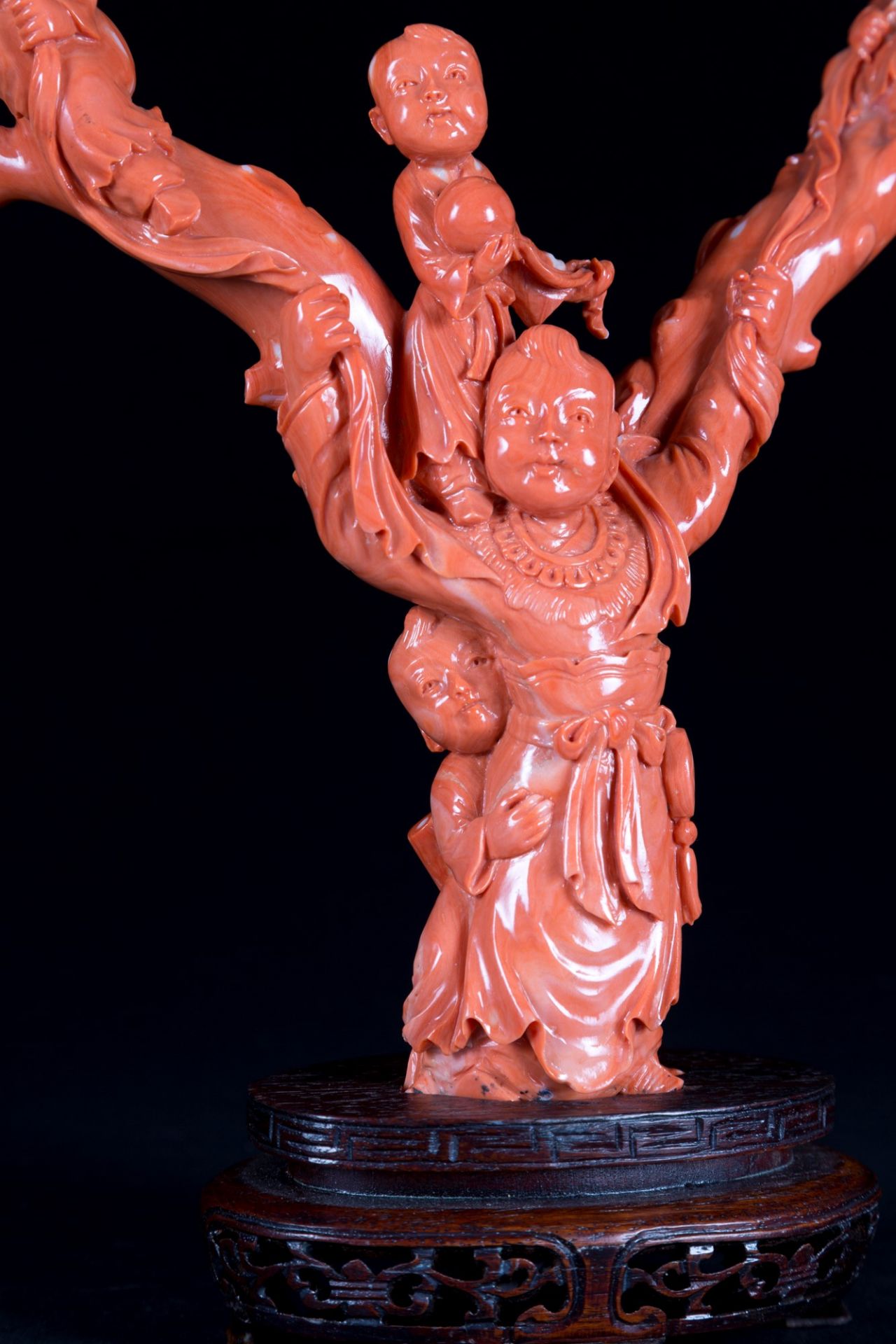 CARVED RED CORAL BRANCH  h. 27 cm x l. 24 cm - Image 4 of 4