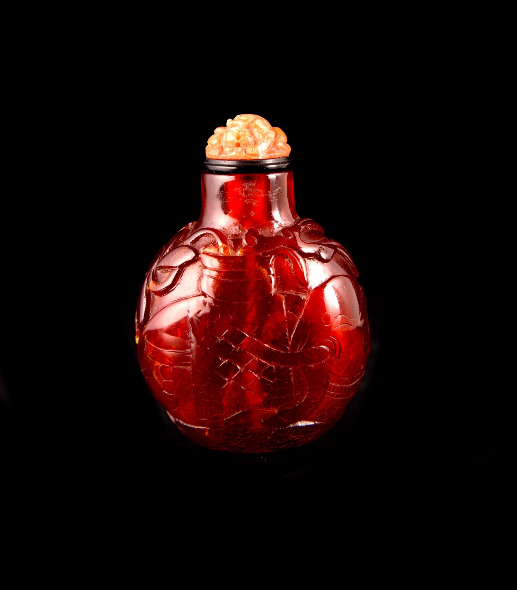 AMBER SNUFF BOTTLE h. 6,8 cm - Image 3 of 5