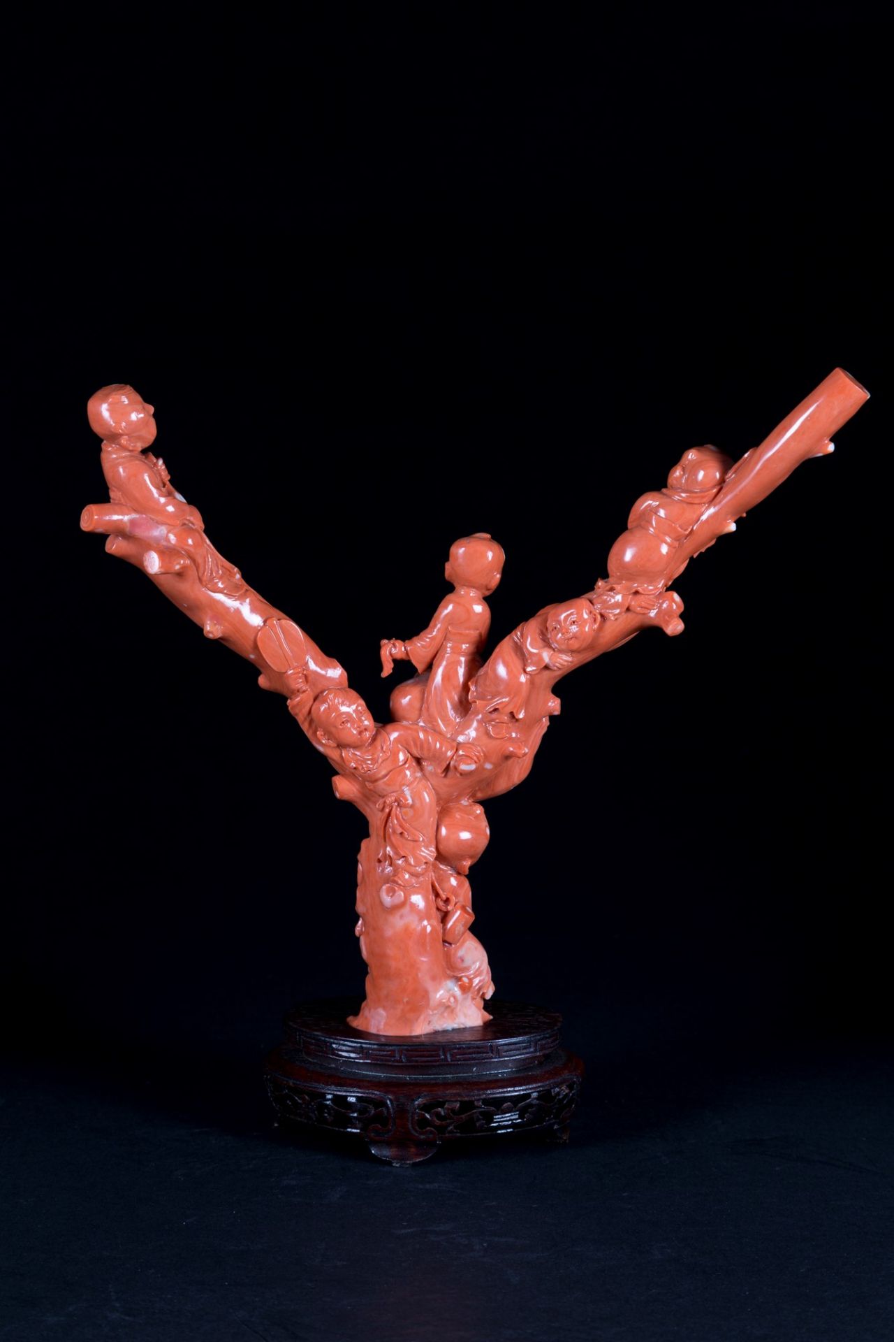 CARVED RED CORAL BRANCH  h. 27 cm x l. 24 cm - Image 3 of 4