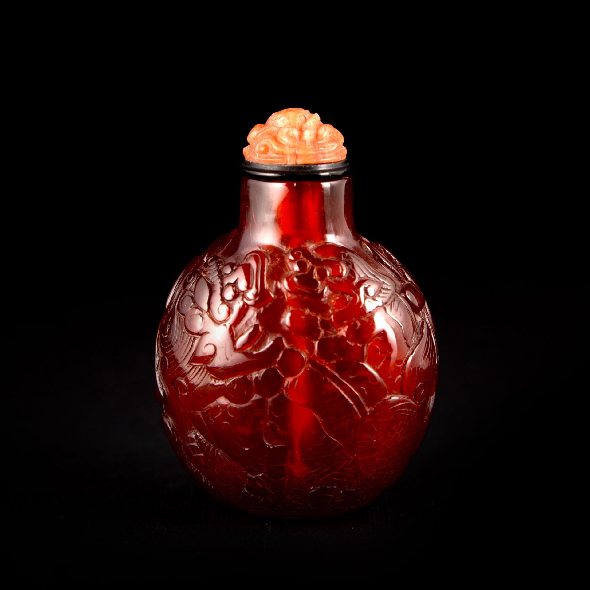 AMBER SNUFF BOTTLE h. 6,8 cm