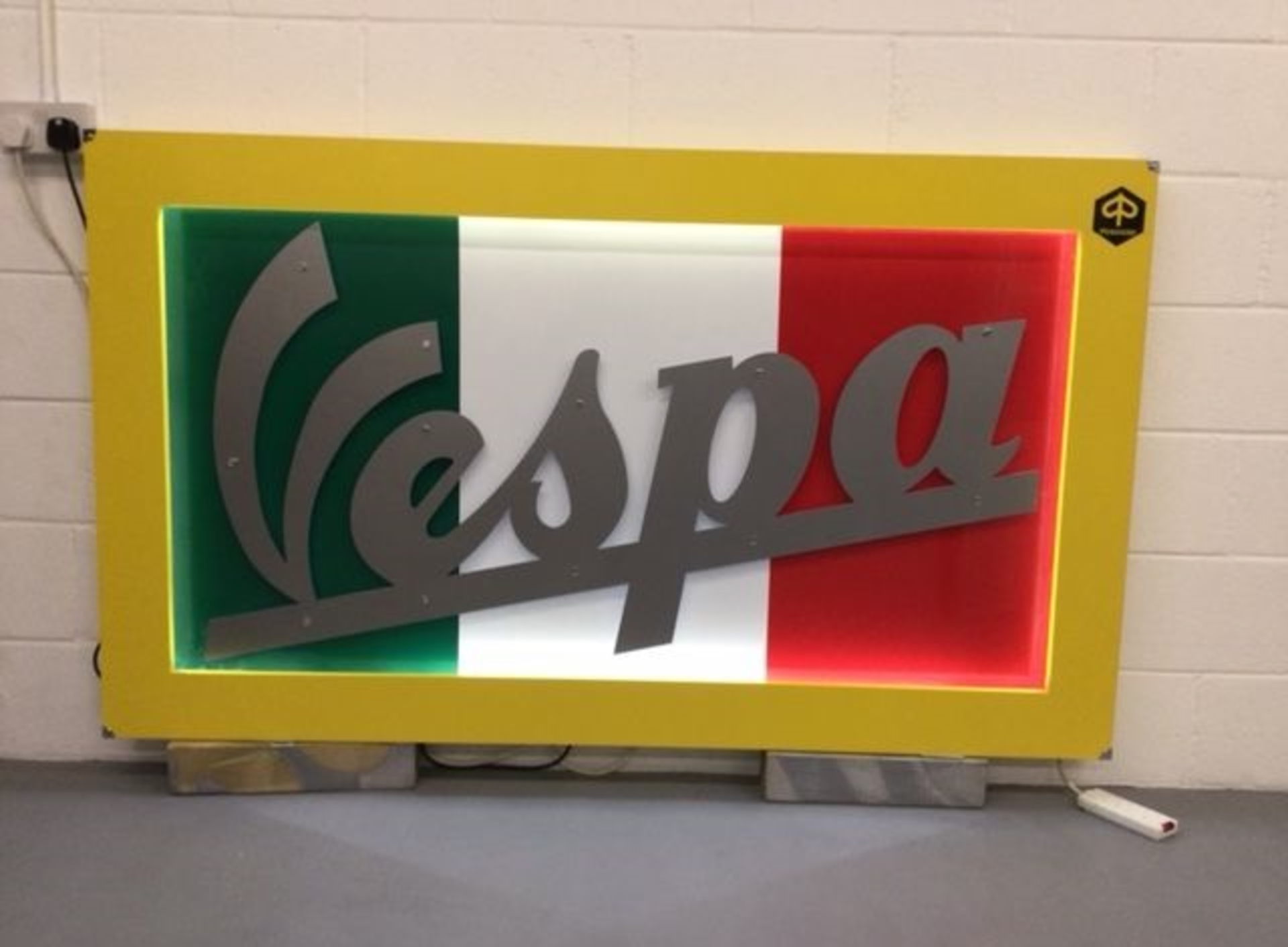 LARGE ILLUMINATED VESPA SIGN